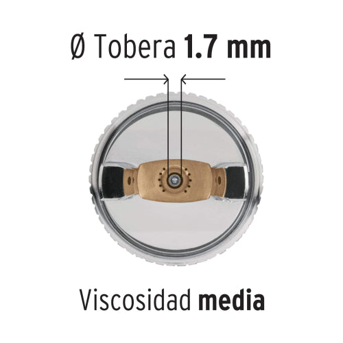 Pistola HVLP para Pintar, Boquilla 1.7mm, Incluye Vaso