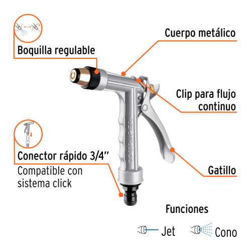 Pistola Metálica Reforzada PR-102 - Alta Durabilidad