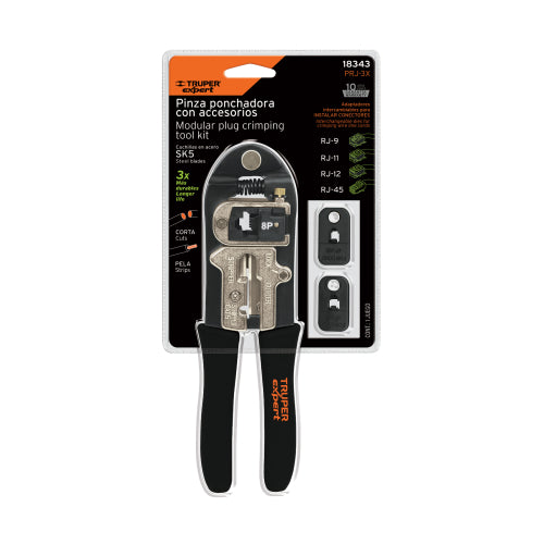 Pinza Ponchadora 8" PRJ-3X | Ideal para Conectores RJ-09, RJ-11, RJ-12 y RJ-45