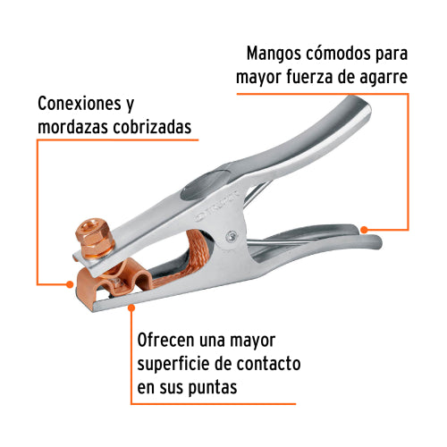Pinza para Tierra 300A - Acero Galvanizado y Latón