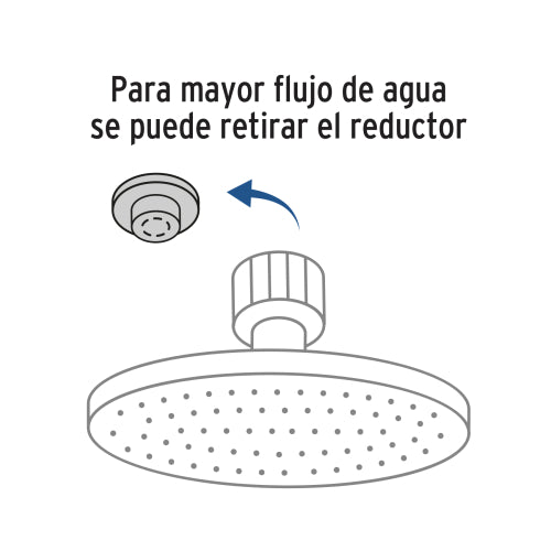 Regadera de Latón Satinado de 6" con Brazo