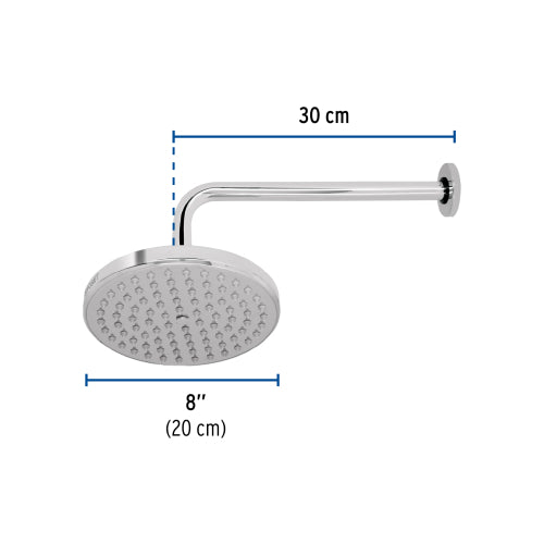 Regadera Cromada de Latón con Brazo, Elegancia Clásica