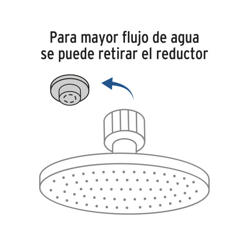 Regadera redonda de acero inoxidable 12" - Diseño satinado