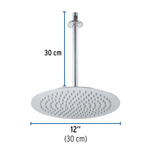Regadera Redonda Cromada 12" - Calidad Premium