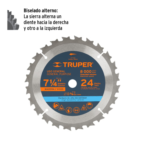 Sierra Circular Madera 7-1/4" ST-724 | Alta Precisión