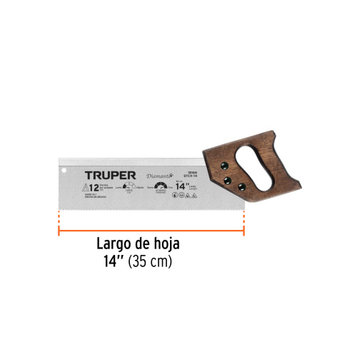 Serrucho STCX-14: Hoja Diamante y Mango Ergonomico