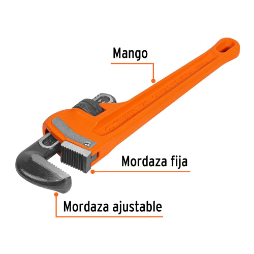 Llave Stilson Industrial 14" Cuerpo Hierro Dúctil