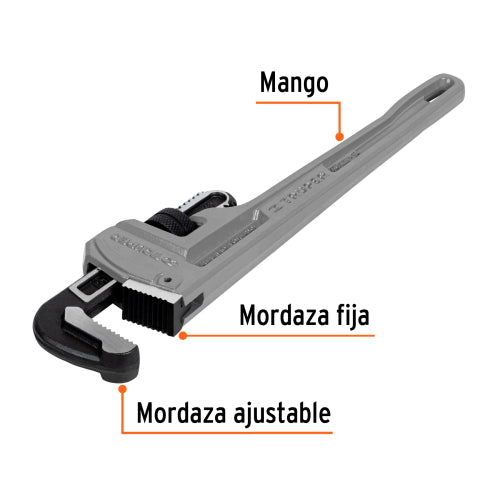 Llave Stilson 18” Cromo Molibdeno | Aluminio Forjado