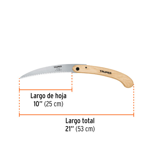 Serrote de Poda 12" Plegable, Mango de Madera
