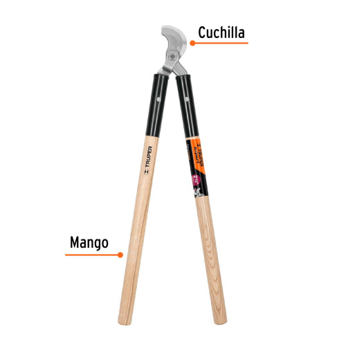 Tijeras Robustas para Ramas con Mango de Madera 33cm