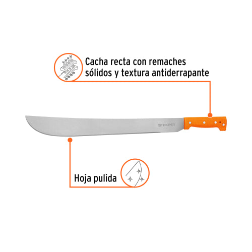 Machete 20" Cacha Naranja – Corte Profesional y Durabilidad