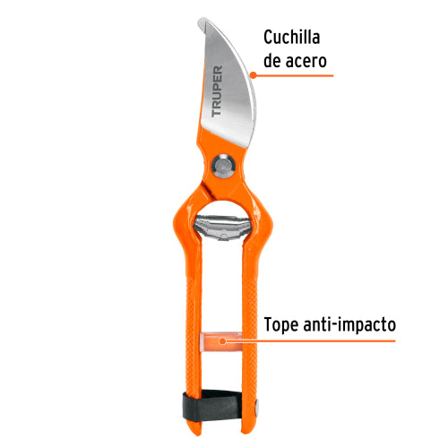 Tijera de Poda Profesional 8" Forjada - Corte Preciso