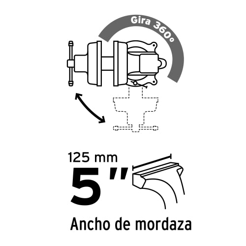 Tornillo de Banco Ligero 5" - Ideal para Trabajos Precisos