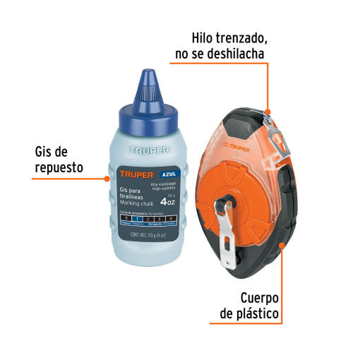 Tiralíneas Profesional 30m con Cuerpo de Zamak – Incluye Gis