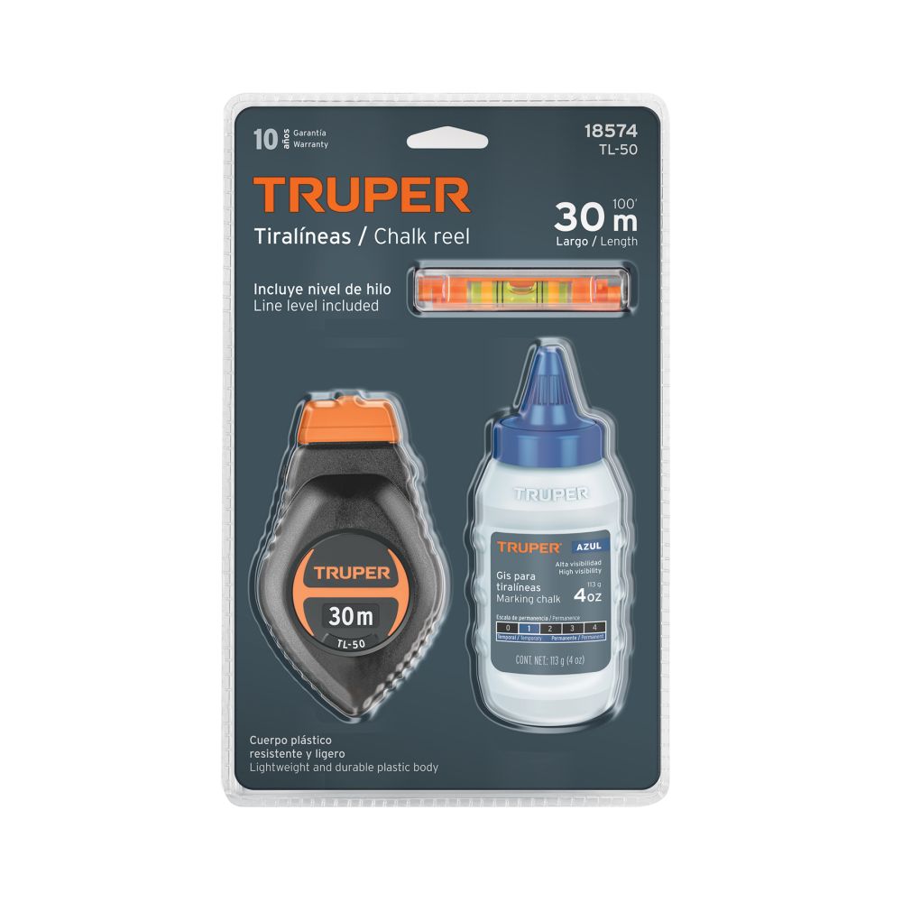 Kit Nivel y Gis Tiralíneas TL-50 - Alta Resistencia y Precisión
