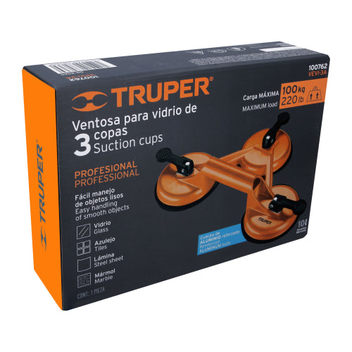 Ventosa de Aluminio Truper - 3 Copas de Succión