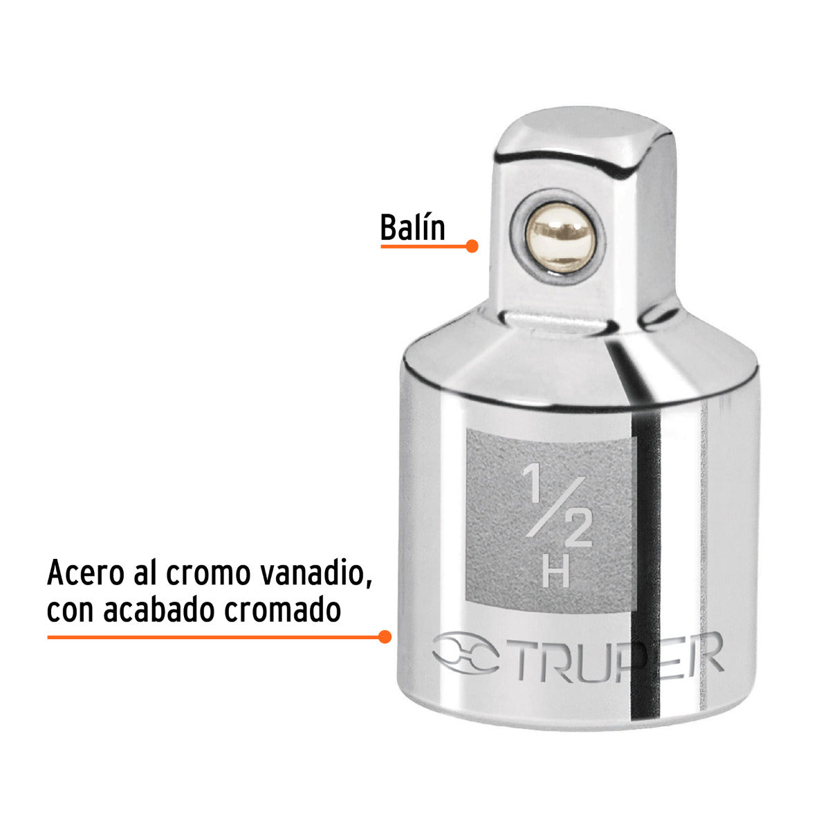 Adaptador 1/2" x 3/8" E-5254 | Acero Cromo Vanadio Duradero