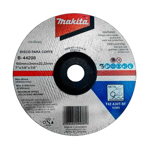 Disco Abrasivo 7" Corte Metal Makita - Alta Durabilidad
