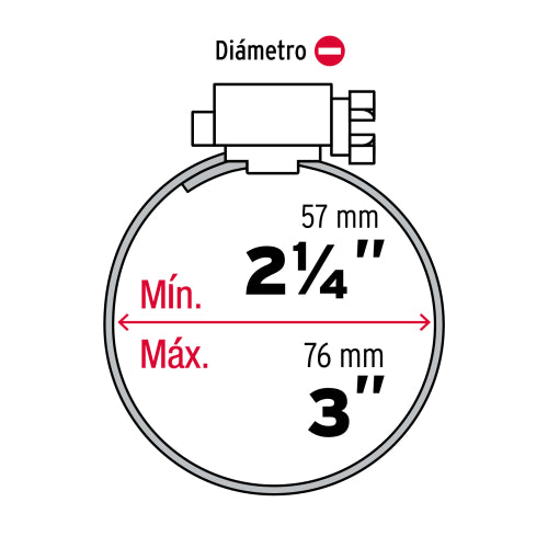 Abrazadera Reforzada #40 (2-1/4" - 3') | Alta Resistencia