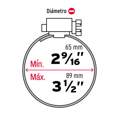 Abrazadera Reforzada #48 | 2-9/16'' - 3-1/2'' | Alta Resistencia