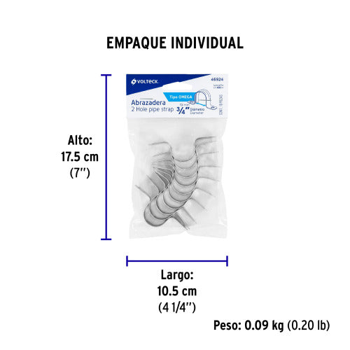 Abrazadera Tubo Omega 3/4″ - Calidad Voltech
