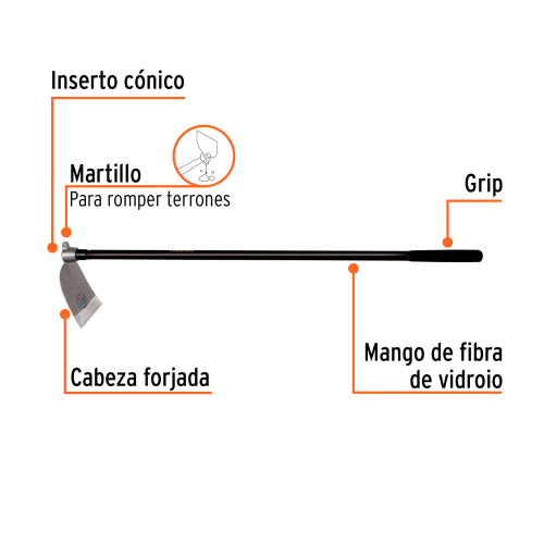 Azadón Oreja y Martillo No. 2 con Mango Duradero