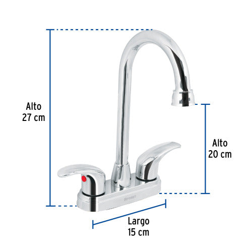 Mezcladora 4" Palanca para Lavabo Tipo Bar - Estilo y Durabilidad