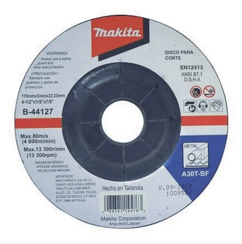 Disco Abrasivo 4.5'' para Corte de Metal - Alta Durabilidad