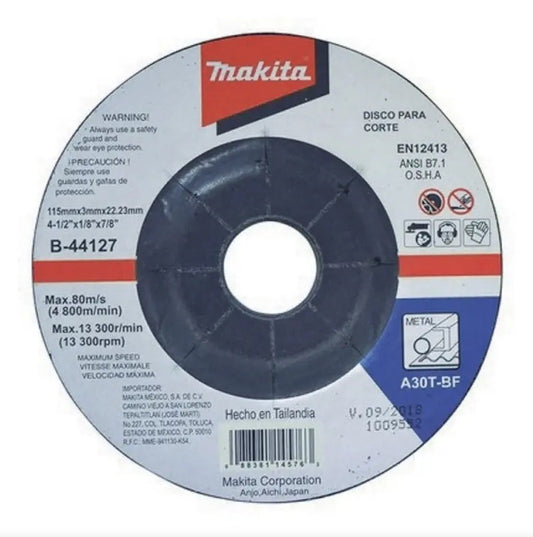 Disco Abrasivo 4.5'' para Corte de Metal - Alta Durabilidad