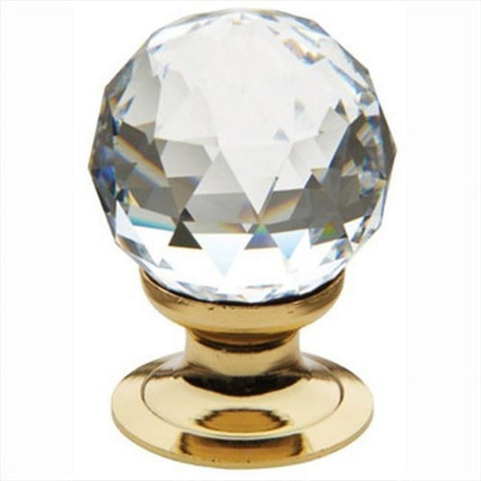 Premium Swarovski Crystal Cabinet Knob - Elegant Brass Finish