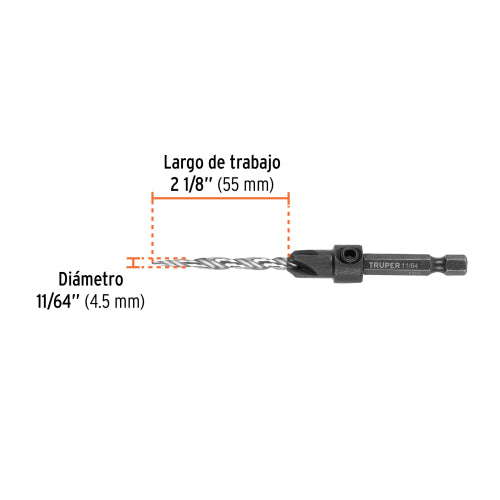 BROCA AVELLANADORA #8 PARA MADERA 11/64