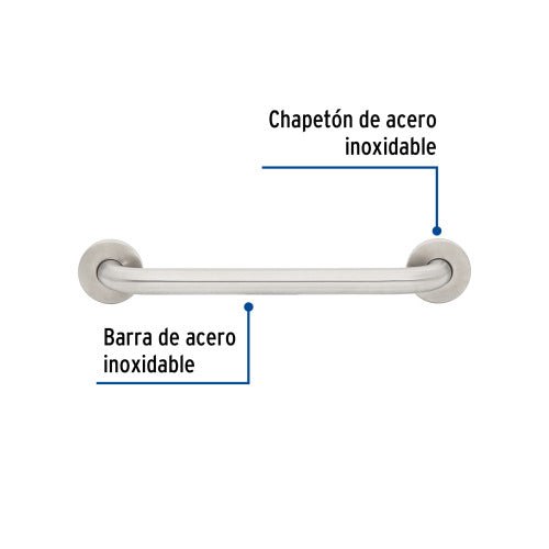 Barra Recta de Seguridad 1-1/4" x 40 cm | Alta Resistencia