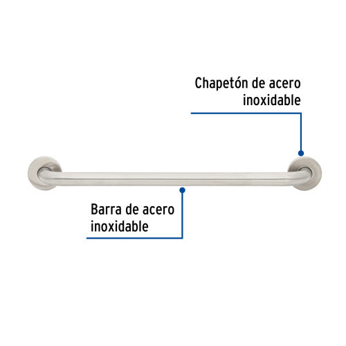 Barra de Seguridad 60cm Inoxidable - Alta Resistencia