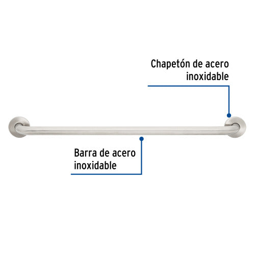 Barra de Seguridad Recta 80cm - Alta Resistencia