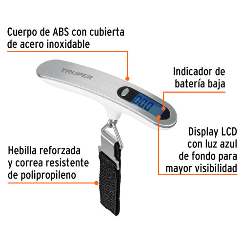 Báscula Electrónica de 50kg para Maletas | Precisión y Portabilidad