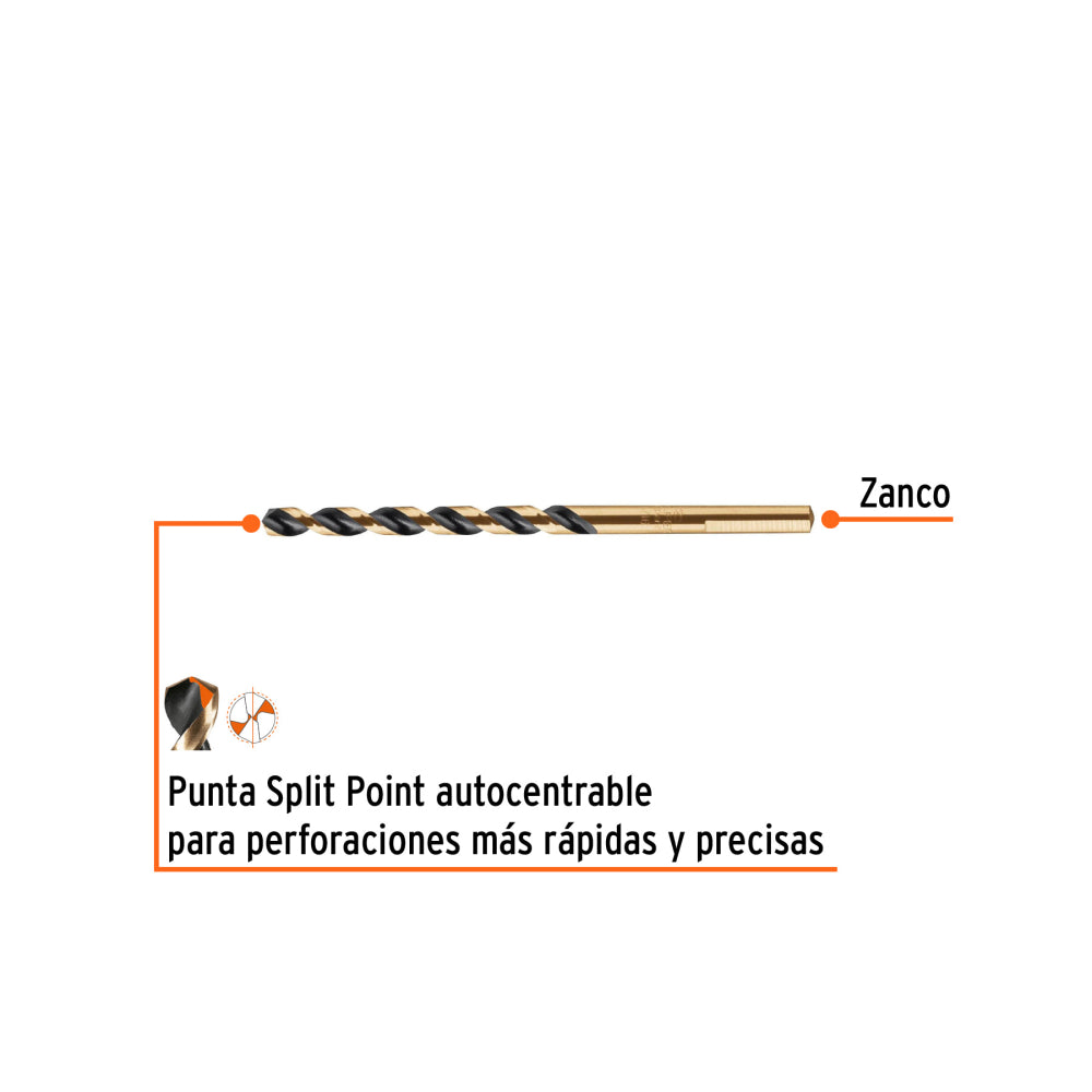 Broca 3/16" Alta Velocidad | Acero M-2 Durable y Antiderrapante