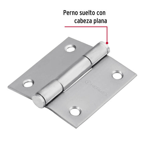 Bisagra cuadrada 2' acero inoxidable - Cabez plana | Resistente