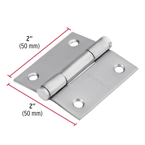 Bisagra cuadrada 2' acero inoxidable - Cabez plana | Resistente