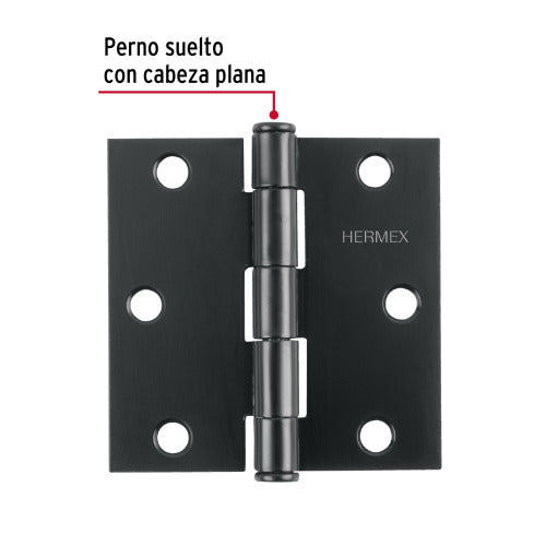 Bisagra Cuadrada 3" Acero Negro - Alta Durabilidad