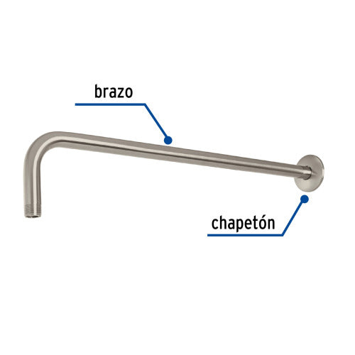 Brazo Recto 50cm con Chapetón - Ideal para Regaderas
