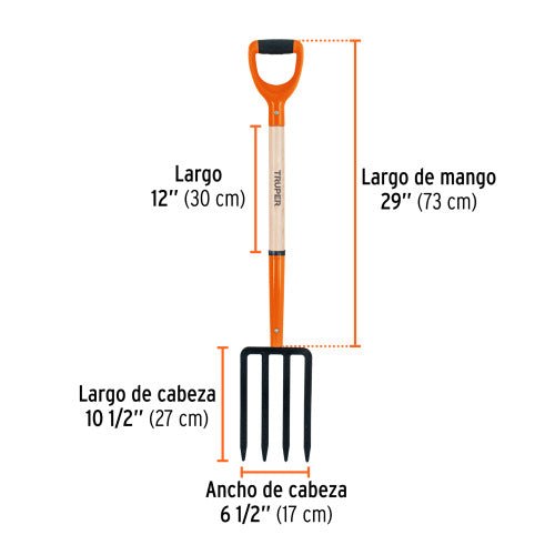 Rastrillo de 4 Dientes - Herramienta de Jardinería