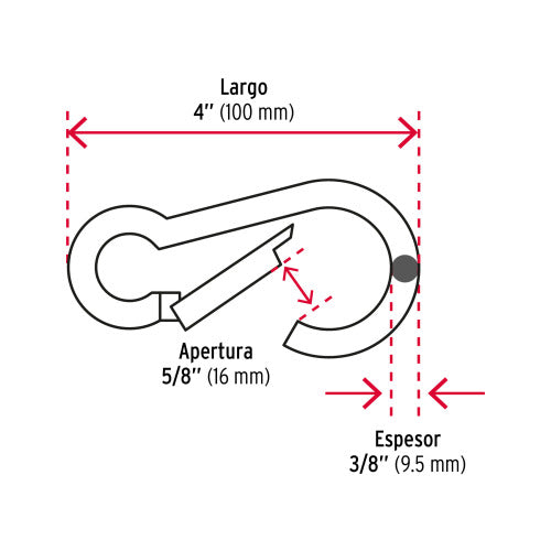 Bandola Mosquetón 3/8" - Acero Duradero