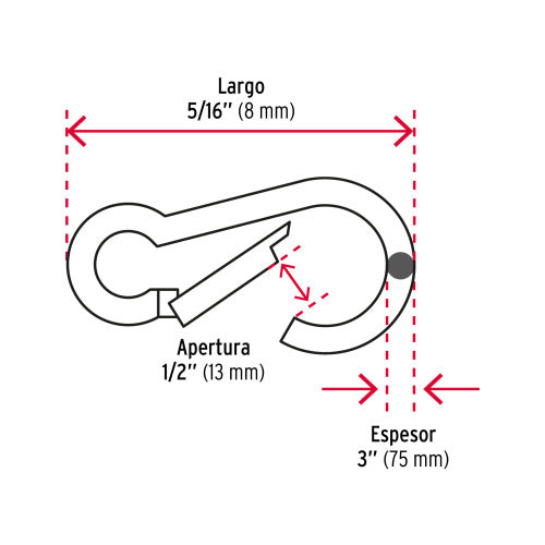 Bandola con Mosquetón de Acero 5/16" - Alta Resistencia