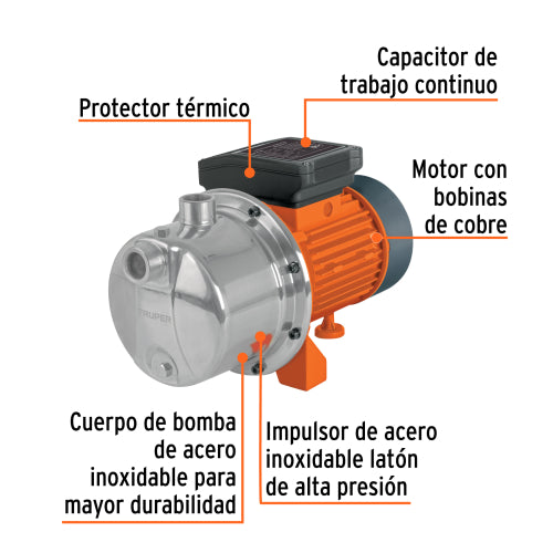 Bomba Eléctrica Jet Acero Inoxidable para Agua - Eficiente