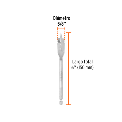 Broca Plana para Madera BPT-5/8 - Corte Preciso y Duradero