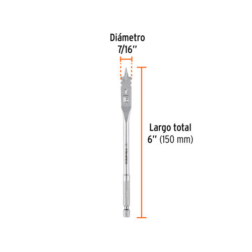 Broca Plana Truper BPT-7/16 – Acabado Perfecto en Madera