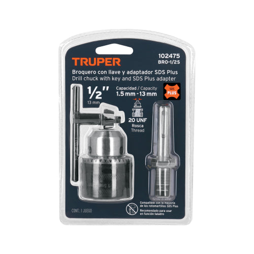 Broquero con Llave 1/2" y Adaptador SDS Plus