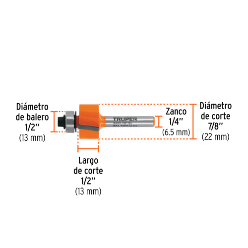 Broca para Router Rebabo 7/8" con Balero - Precisión Profesional