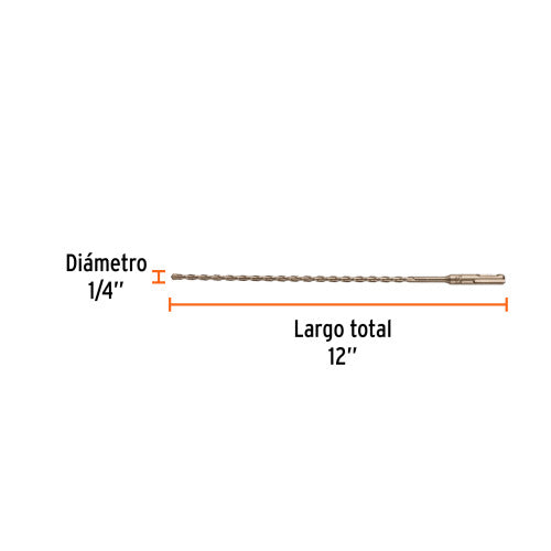Broca SDS Plus 1/4" x 1/2" - Alta Durabilidad y Precisión