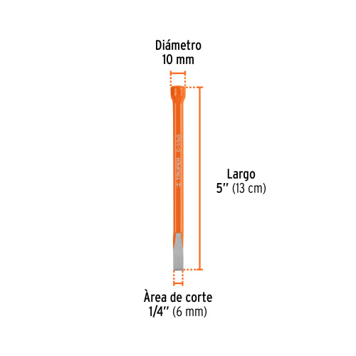 Cincel de Acero al Cromo Vanadio 1/4" x 5"